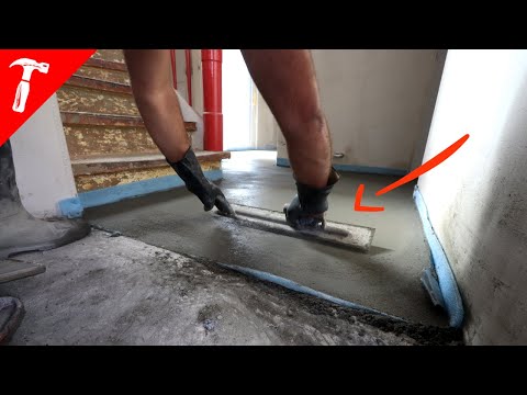 Estrichleger zeigt die Tricks - Zementestrich verlegen