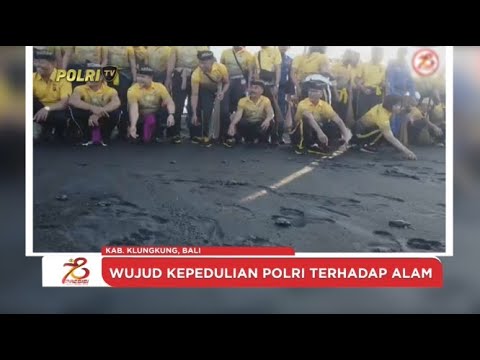POLRES KLUNGKUNG LEPASLIARKAN TUKIK DAN BERSIH BERSIH PANTAI