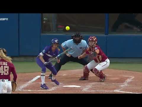 Unbelievable Jessie Warren's double play for Florida State University - Incrível defesa no Softbol