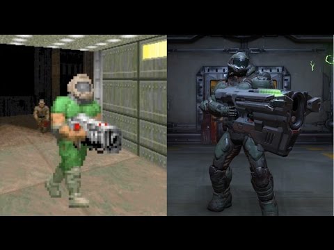 Doom (2016) vs Doom (93-94) Weapons Comparison - With 3rd Person Doom Guy Holding the Guns