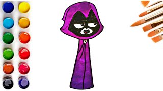 How To Draw Raven From Teen Titans Go/Toddler Learning Video #raven