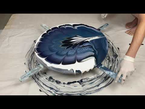 230. Sheleeart Fluid Art - Huge Peacock Swirl