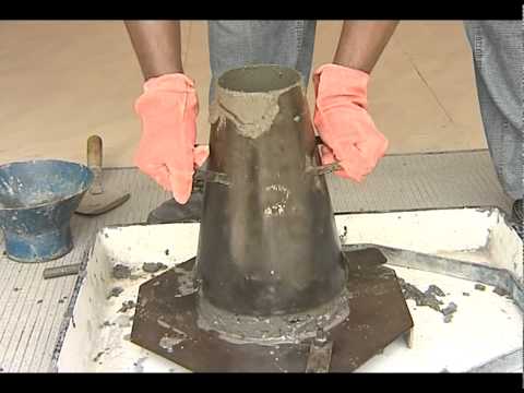 Test for workability of concrete - slump cone