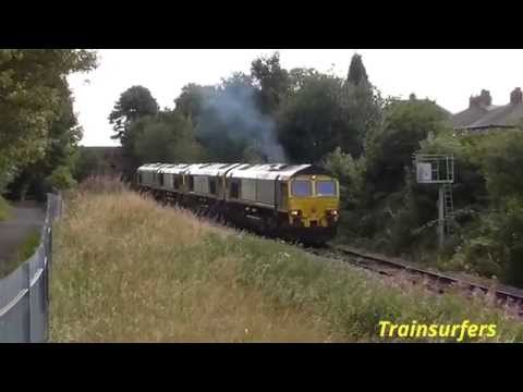 FL Class 66 No's. 66531 + 66622 + 66520 + 66548 on 0D53 Crewe BH - Leeds Balm Rd - 27.08.15 - HD