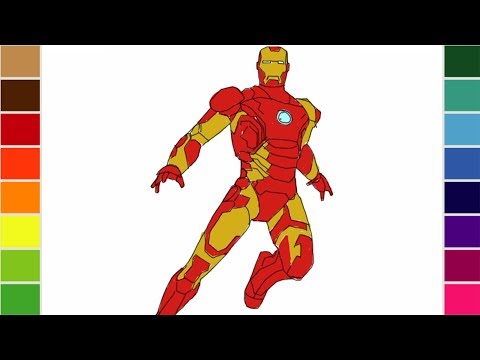 Learn drawing and coloring for kids - Draw and color Iron man