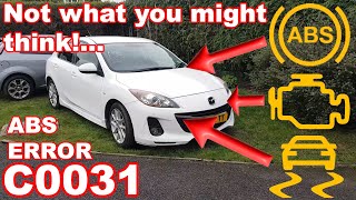 Mazda 3 Engine, ABS and ESP lights ON... Fault finding and repair.