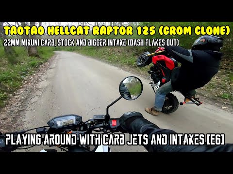 (E6) Hellcat Raptor 125cc Playing with Carbs and intakes. Vee on Honda Elite 150 POOPY n wheelies