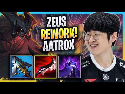 ZEUS TRIES AATROX WITH NEW REWORK! - T1 Zeus Plays Aatrox TOP vs Jax! | Season 2023