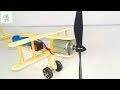 How To Make A Plane With DC Motor Toy Plane With Popsicle Stick DIY