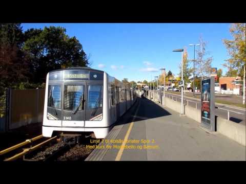Oslo-Akershus T-bane - Linje 2-5: Smestad T-banestasjon [HD]
