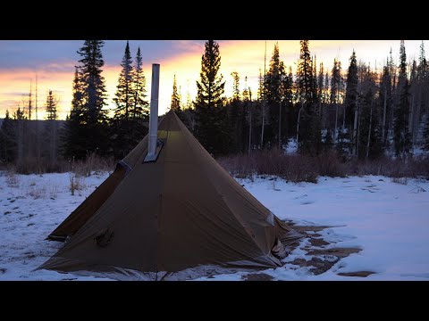 SOLO WINTER CAMPING IN A HOT TENT / WILDLIFE PHOTOGRAPHY / GOLDEN EAGLE / Sony a7r4