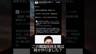 国民民主に特大ブーメランですが大丈夫？ #政治 #政治ニュース #国民民主党 #日本維新の会 #shorts