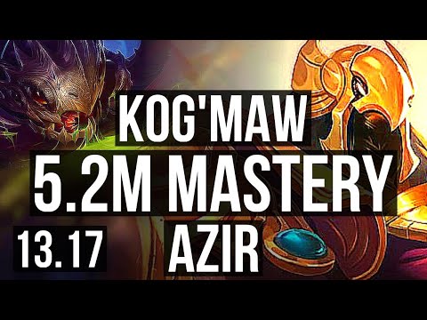 KOG'MAW vs AZIR (MID) | 5.2M mastery, 1300+ games | KR Diamond | 13.17