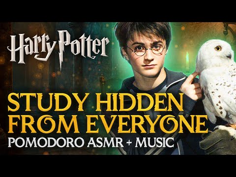 4h Harry Potter Pomodoro ✏️🦉 ALONE and FOCUSED inside HOGWARTS | Motivational ASMR Study Session