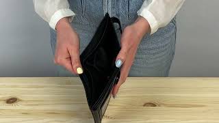 Чорне шкіряне портмоне з відділом для документів Marco Coverna MCBK10-805