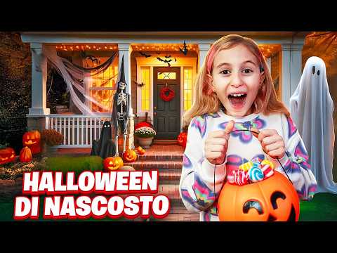 GIORGIA FA I PREPARATIVI DI HALLOWEEN PER LA NOSTRA CASA DI NASCOSTO E PAPÀ SALVO SI ARRABBIA!