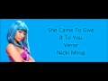 She Came To  Give It To You Verse Nicki Minaj (Lyrics-Video)