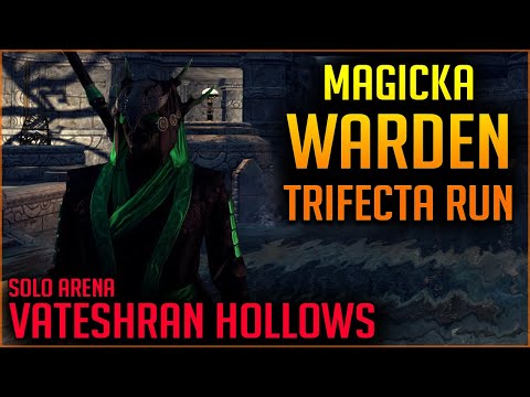❄️Magicka Warden❄️ Solo Arena Vet Vateshran Hollow - Full Run PTS - Elder Scrolls Online ESO