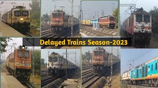 Delayed Trains Season-2023 | #indianrailways #railfans #trainlover #wap7 #wap5 #wap4 #wag9