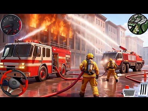 Fire Truck City Rescue Simulator - 911 US Emergency Fire Truck Driving 3D 2025 - Android Gameplay