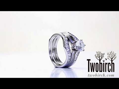 0.48 Ct. Round Graduated Contour Ring Guard - TwoBirch TB-GUARD-0033-WG-H