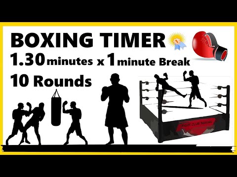 🥊Boxing round Timer 1:30 minutes x 1 min - 10 rounds - Temporizador de Boxeo online