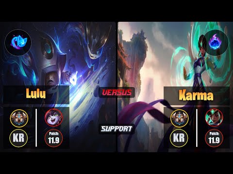 Challenger LULU [Summon Aery] (Support) VS  KARMA - Challenger KR Patch 11.9