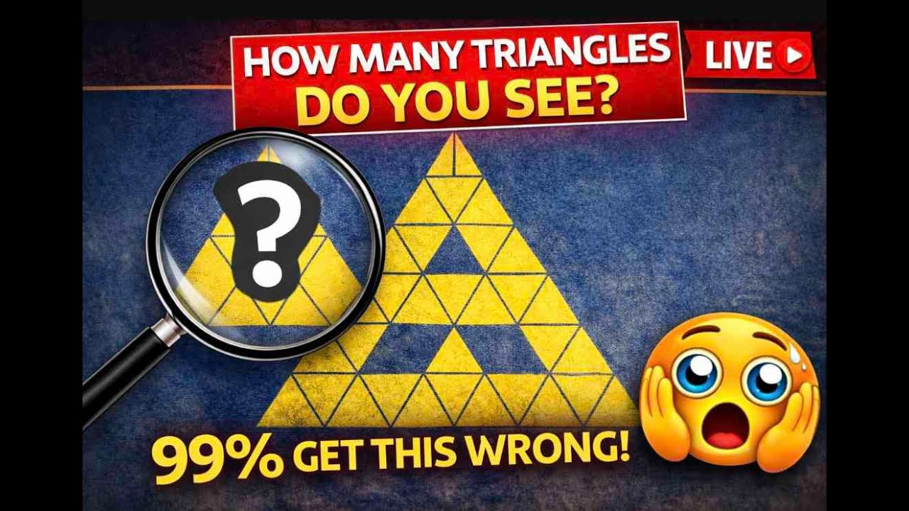 🔺 How Many Triangles Do You See? | LIVE Brain Teaser (99% Get It Wrong 😱)