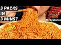ASMR Korean 🔥NUCLEAR🔥 Fire Noodle Challenge RACE mukbang 핵불닭볶음면 먹방 3 packs in under 3 minutes??