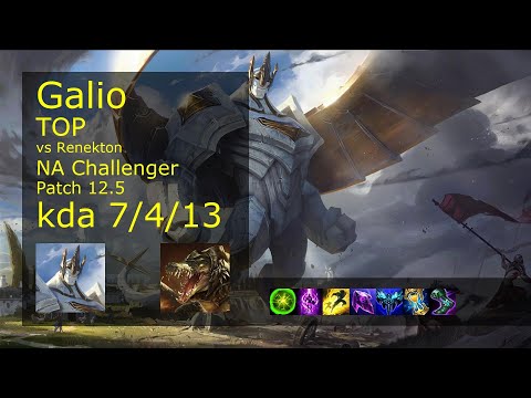 Rank 5 NA Galio Top: Galio vs Renekton