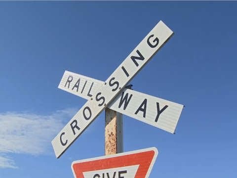 The Overland Passenger Train at a country level crossing - PoathTV Australian Railways