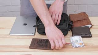 Універсальна текстильна чоловіча сумка на два відділення 20660 Vintage чорна