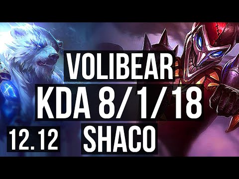 VOLIBEAR vs SHACO (JNG) | 8/1/18, 74% winrate, Dominating | EUW Master | 12.12
