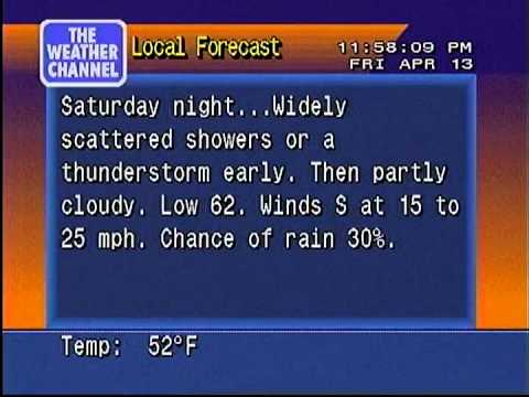 WeatherStar 4000 local forecast 4/13/2012 11:57 PM [HQ]