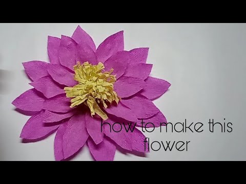 how to make a crape pepar flower/so beautiful flowers and easy to make