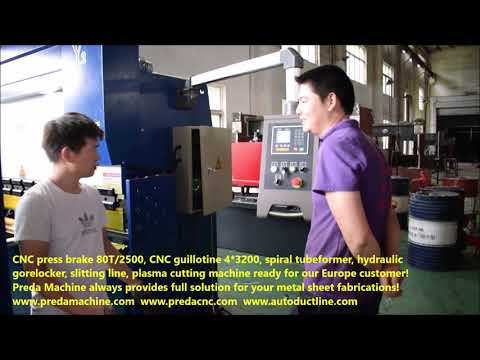 CNC press brake 80Tx2500 CNC guillotine 4x3200  spiral tubeformer