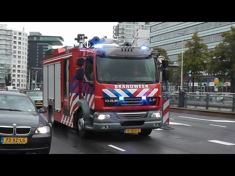 PRIO 1 14X Brandweer en Prorail met Spoed naar Meldingen in Rotterdam