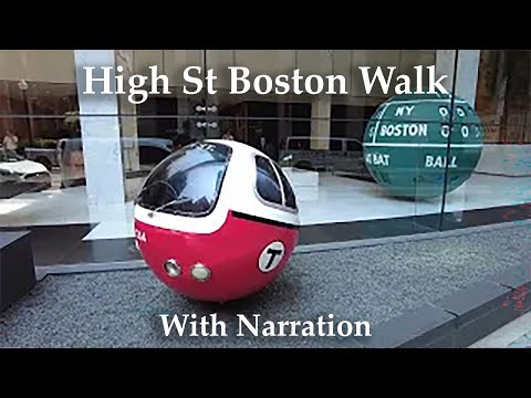 Boston MA Downtown High Street Walk with Some Commentary. Summer St to Purchase St