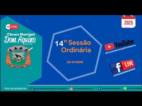 14ª Sessão Ordinária - Câmara Municipal de Dom Aquino/MT