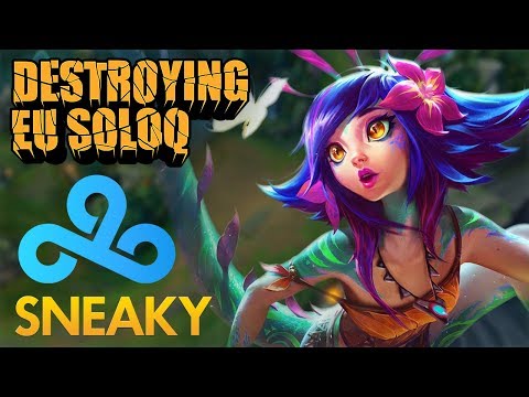 Destroying EU SoloQ: Cloud9 Sneaky - Neeko Bot Lane (Glacial Augment Build) - KDA 15/5/19