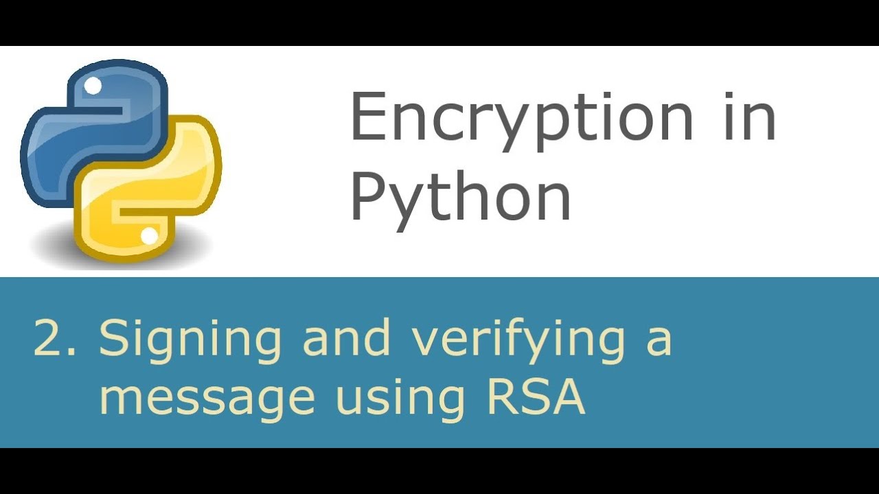 Signing and verifying using the RSA algorithm in Python