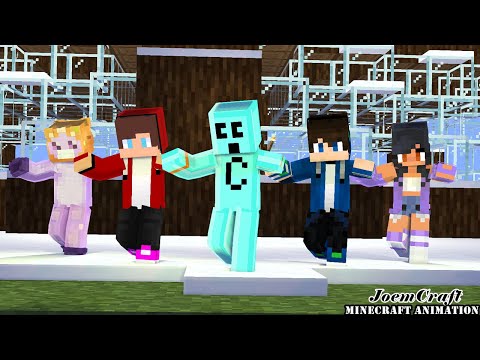 SHUFFLE DANCE | GANGNAM STYLE | CRAFTEE, MAIZEN, EYSTREEM, LANKYBOX & APHMAU - Minecraft Animation