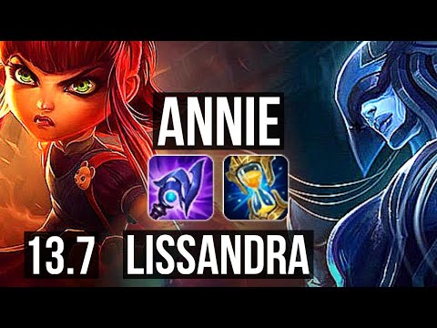 ANNIE vs LISSANDRA (MID) | 10/1/6, 2.0M mastery, Dominating | KR Master | 13.7