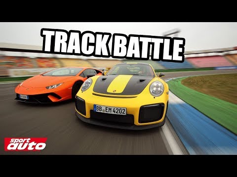 Porsche 911 GT2 RS vs Lamborghini Huracán Performante Track Battle sport auto