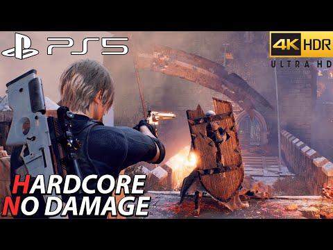 Resident Evil 4 Remake PS5 Aggressive Gameplay - Castle ( Hardcore / No Damage )