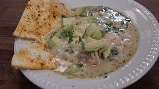 WHITE CHICKEN CHILI WITH CILANTRO AND LIME