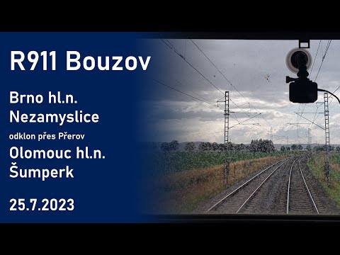 OČIMA STROJVŮDCE: R 911 Bouzov odklonem přes Přerov (25.7.2023)