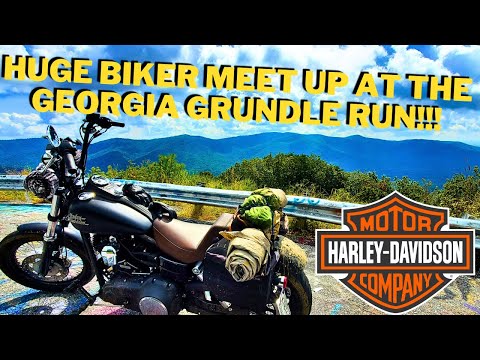 RIDING MY HARLEY DAVIDSON STREET BOB OVER MOUNTAIN TOPS TO THE GEORGIA GRUNDLE RUN!!!