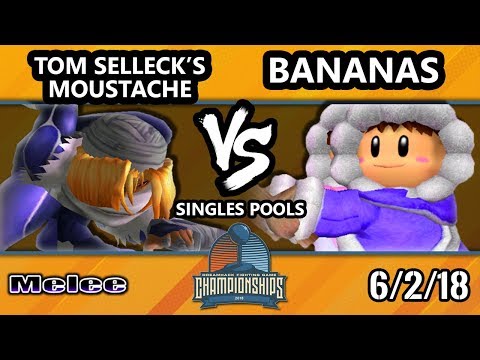 DHATX18 SSBM - Tom Selleck's Moustache (Sheik) Vs. Bananas (Ice Climbers) - Smash Melee Pool D3