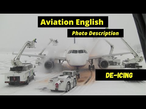 Aviation English Photo Description: De-Icing